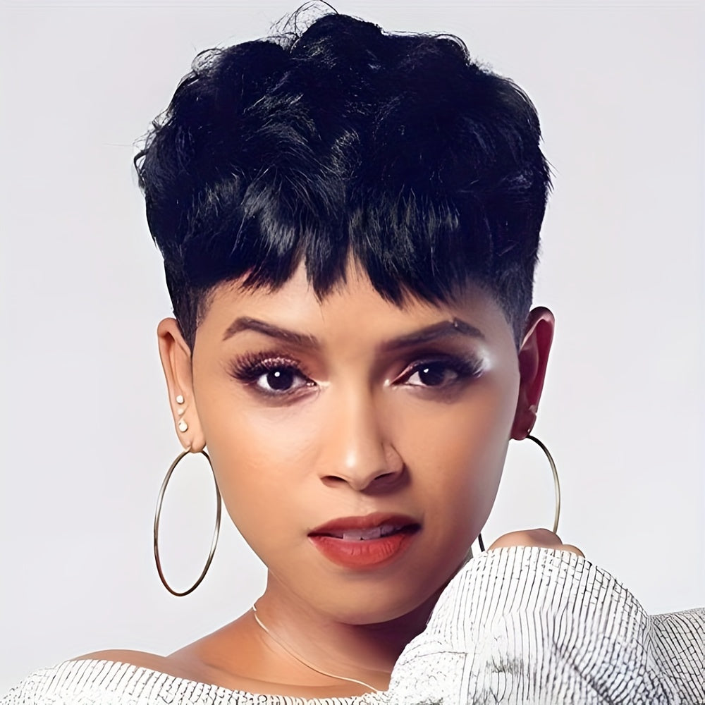 Synthetic Wig Short Body-Wave Pixie Cut, 4-Inch Rose Net Cap in Eight Fashion Colors for Women — image 14