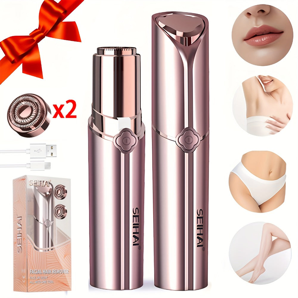 Electric Shaver for Women USB Rechargeable Epilator Hair Remover Face Bikini Legs Arms, for Everyday Face, Beard and Body Gro