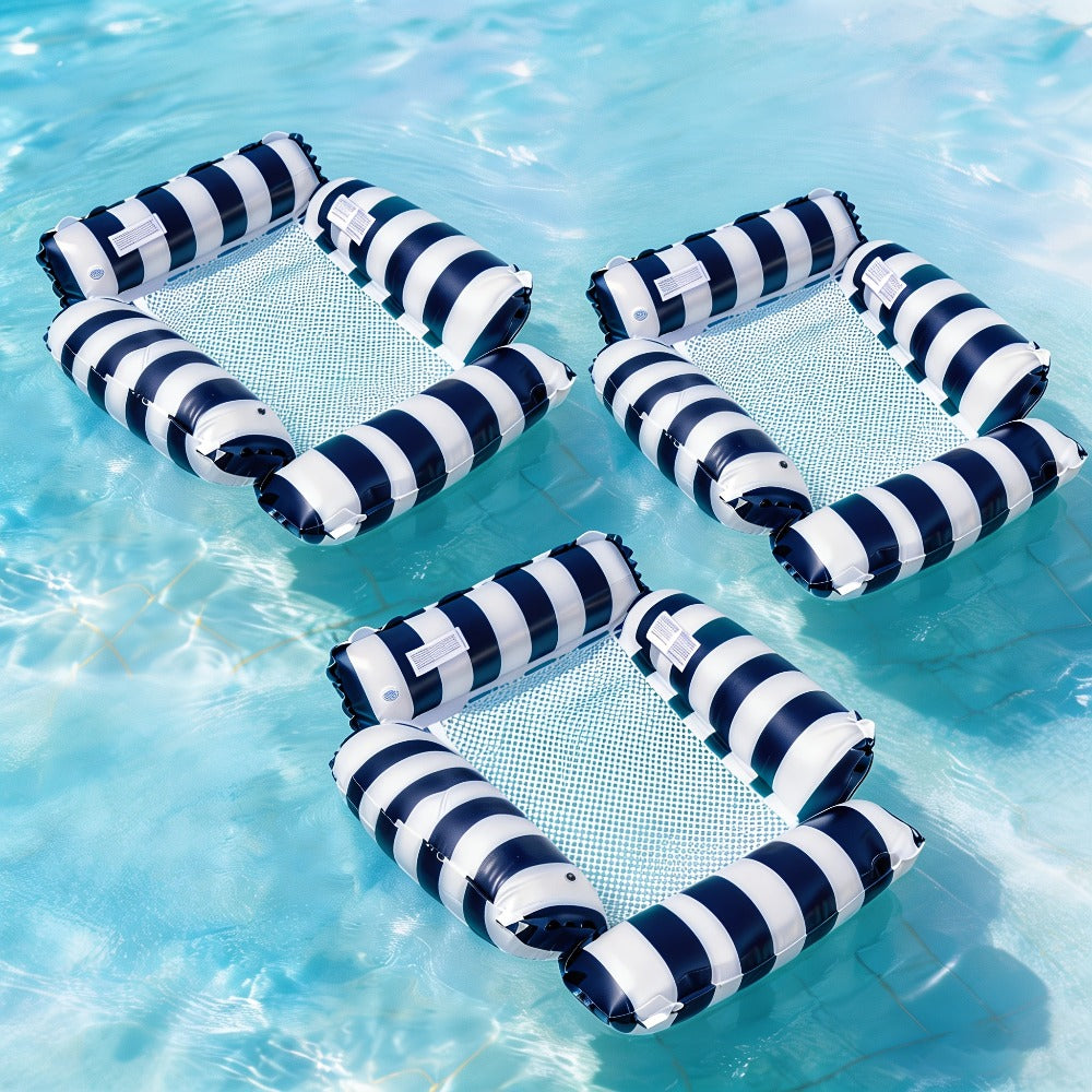 Striped Mesh Pool Float Chair Set, 110cm Size in Blue, Dark Blue, Pink or Mixed Two- and Three-Piece Options — image 14