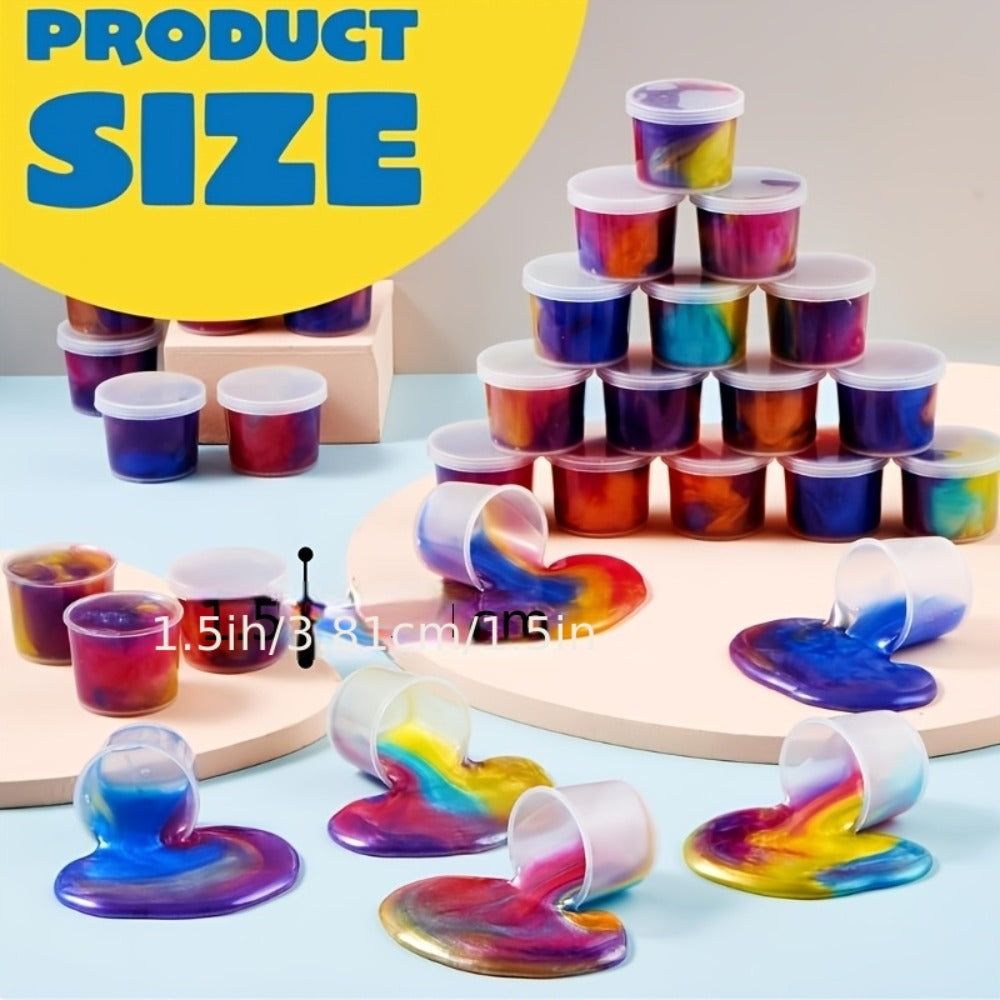 Galaxy Slime Party Favors for Kids 36 Pack Bulk Slime Cups Stretchy Non-Sticky Classroom for Parties, Celebrations and Guest 