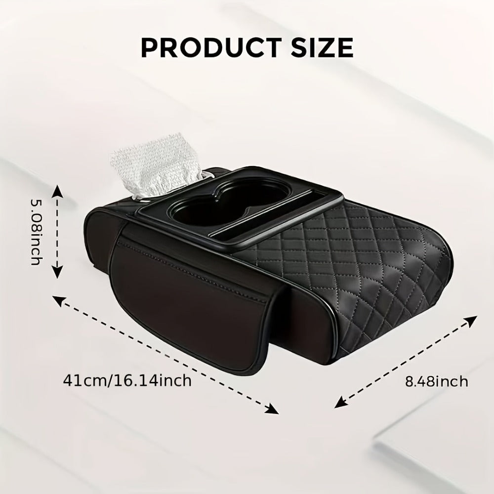 Center Console Armrest Organizer with Two Cup Holders, Tissue Slot, Side Pockets and Eight Color or Trim Options — image 3