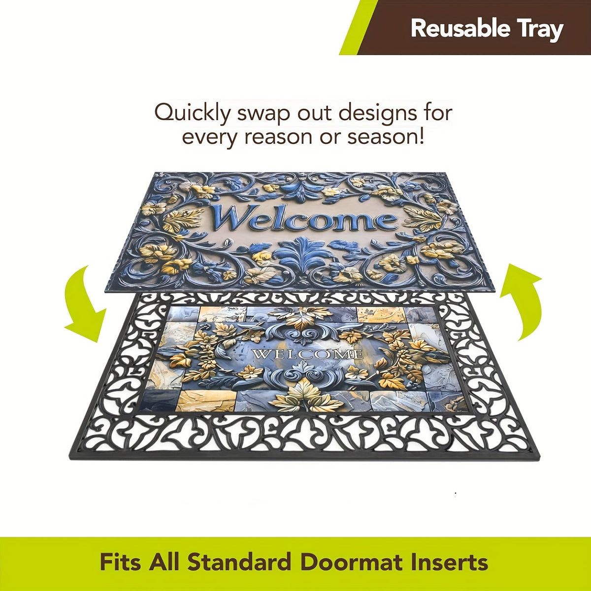 Door Mat | PVC Hollow Anti-Slip Mud Scraper Outdoor Entrance Holiday — image 3