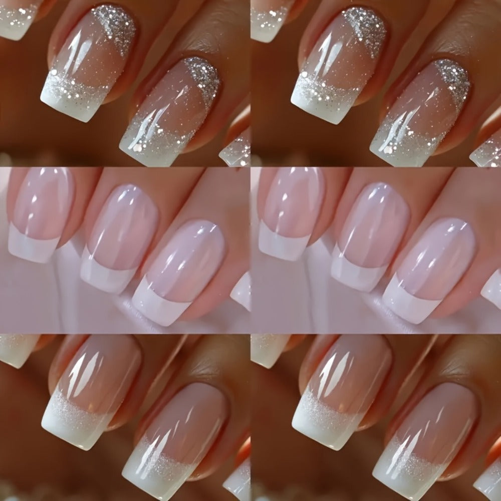 Press On Nails 72-Piece Three-Box Classic Glossy Full-Cover Extendable Nail Set for Elegant Looks — image 1