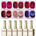 Gel Nail Polish 6-Color Berry Magnetic Cat-Eye Set in Frame Bottles with Plum-to-Magenta Shades — image 14