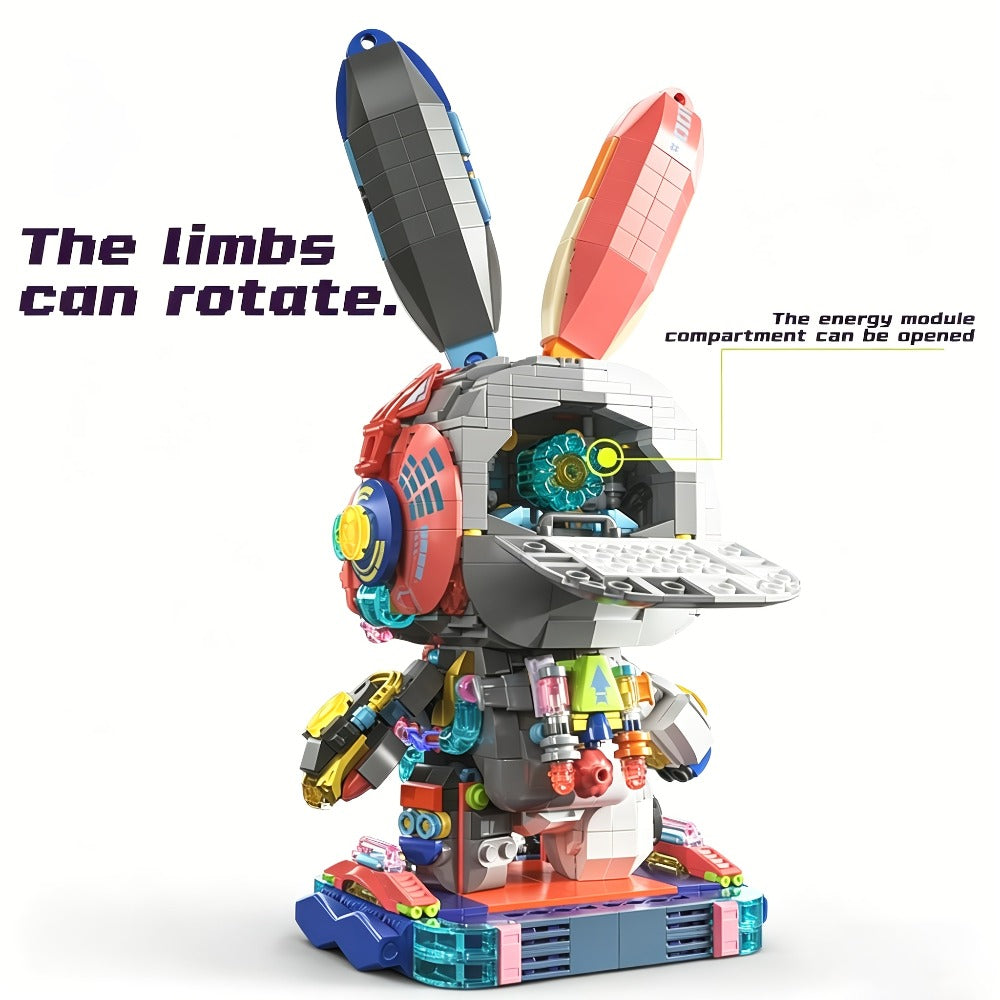 1377-Piece Mechanical Rabbit Building Block Model with Colorful Punk Styling and Rotating Limb Details — image 6