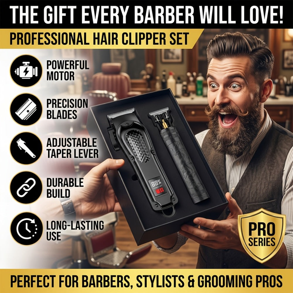 2-Piece Hair Clipper Set with Full-Size Clipper, Detail Trimmer, Guide Combs and USB Charging Accessories — image 20