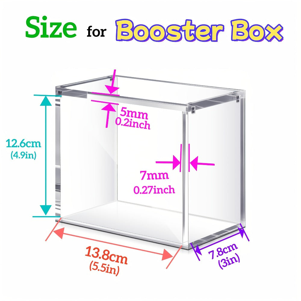 Stackable Acrylic Display Case for ETB & Booster Box – 5mm Thick Clear Magnetic Closure Protective Case for Pokemon Elite Tra