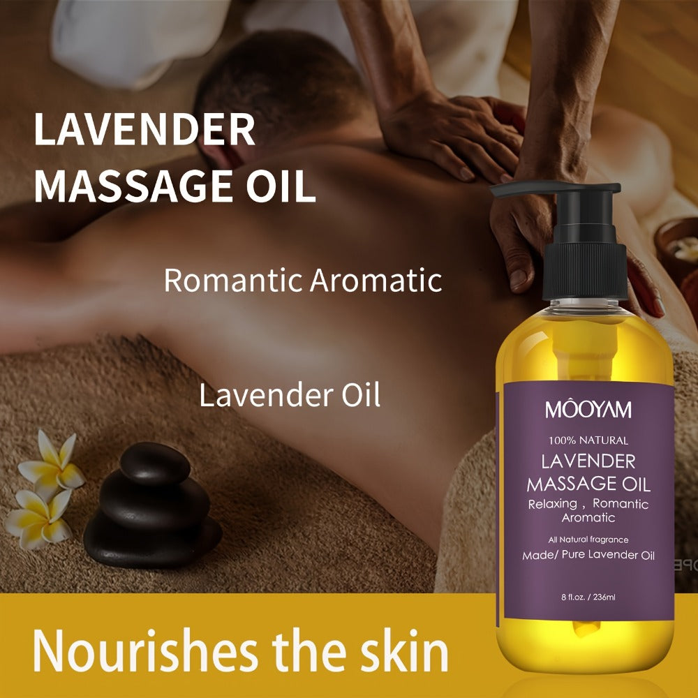 Lavender-Labeled Massage Oil in One or Three 236 ml Bottles with Pour Caps for Body-Care Routines — image 10