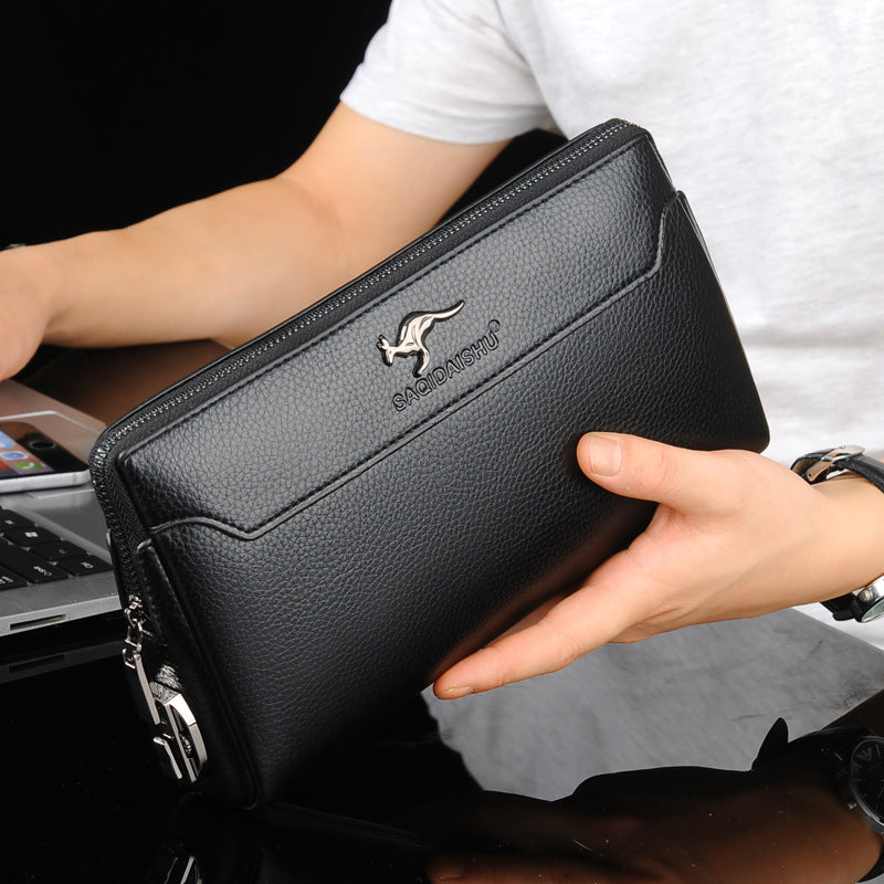 Men's Leather Clutch Anti-theft Password Lock