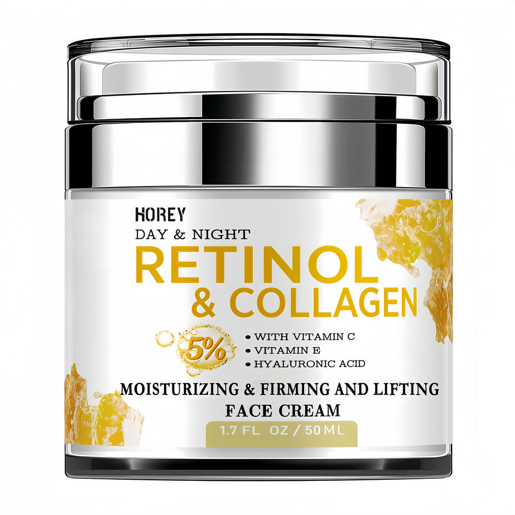 Retinol Face Cream with Hyaluronic Acid for Women Lifting Neck Cream Smooths Wrinkles Fine Lines Day Night Dry Skin Care 50g 