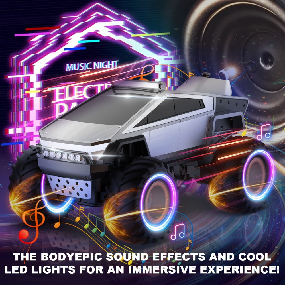 Remote Control Car, Cybertruck-Style 1:14 and 1:18 Pickup Models with 2.4GHz Control, LEDs and Spray Effect — image 16