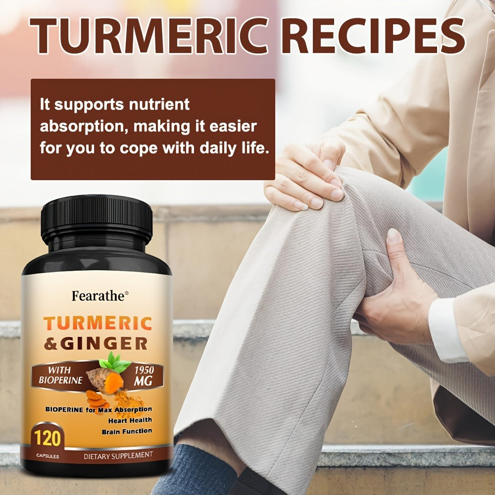 Herbal Supplements with Fearathe Label, Turmeric Ginger and Black Pepper Capsules, 120 Count — image 5