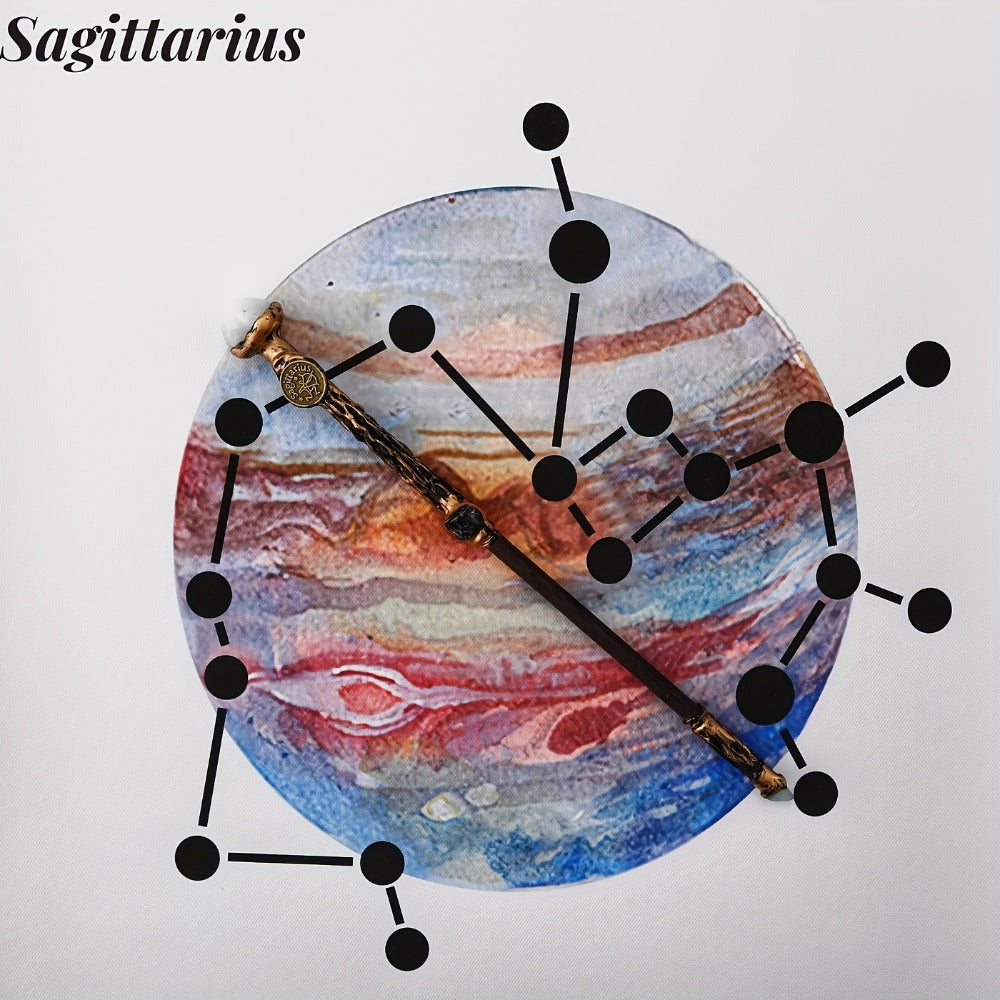 Zodiac Crystal Magic Wand with Gift Box – Handmade Astrology Wand All 12 Signs Aries Taurus Gemini Cancer Leo Virgo Libra Sco