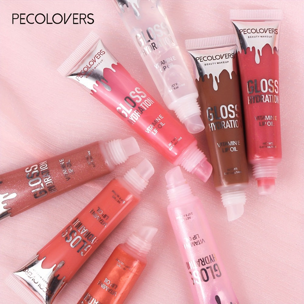 Pearlescent Glitter Lip Gloss Set 8 Pieces with Lip Oil Formula, for Makeup, Travel and Everyday Vanity Use — image 4