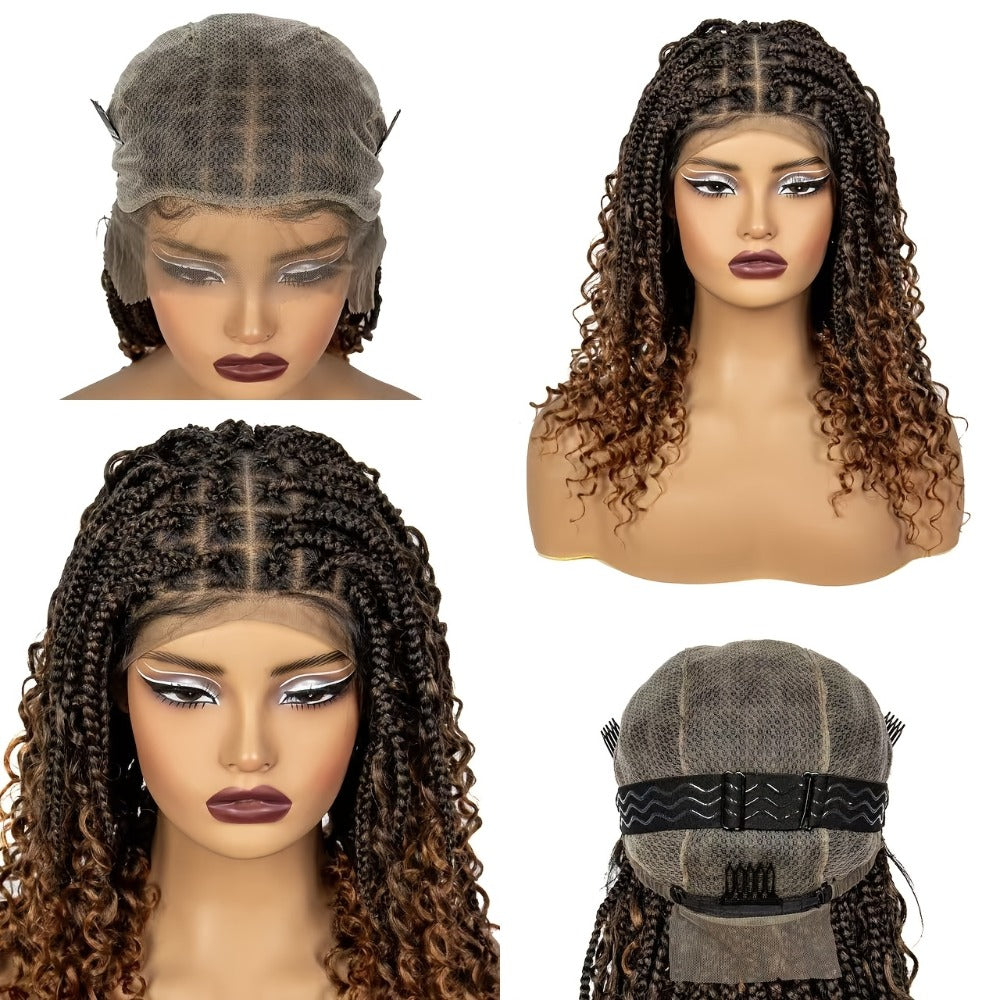 Sixteen-Inch Braided Wig with Full Lace Cap, Curly Ends and Four Black or Multicolor Checkout Options — image 7