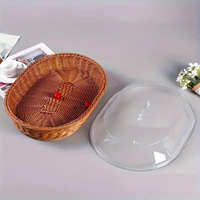 Woven Bread Basket in Square or Round Shape for Serving Bread, Fruit, Desserts and Snacks at Home or on the Dining Table — im