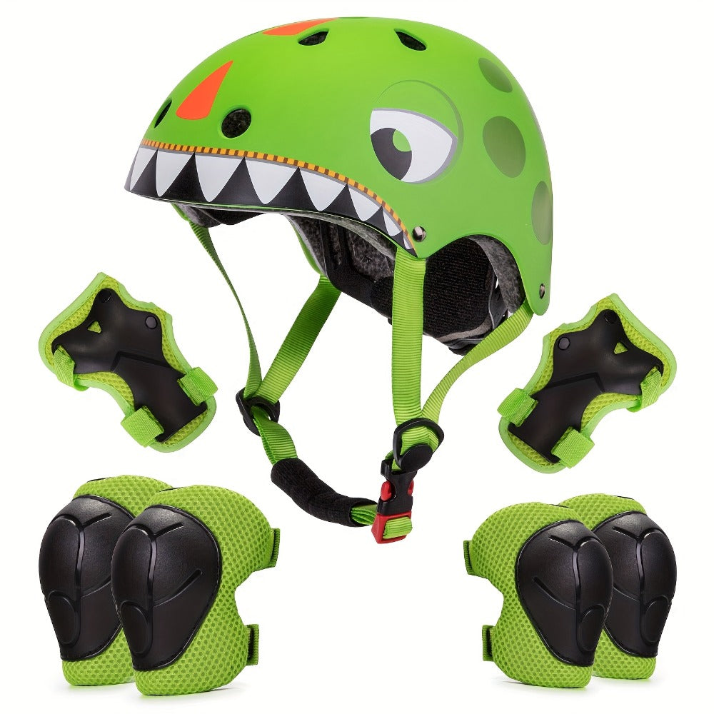 Kids Bike Helmet & Gear Set 7-Piece for Ages 2-8 Boys Girls Adjustable with the Listed Color, Size or Set Options for Everyda