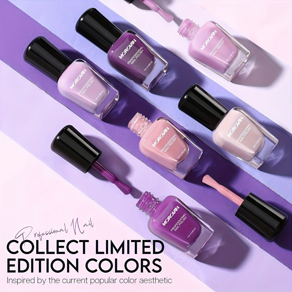 Six-Piece Air-Dry Nail Polish Set in Cherry Blossom Pink or Light Purple and Nude Pink Collections — image 6