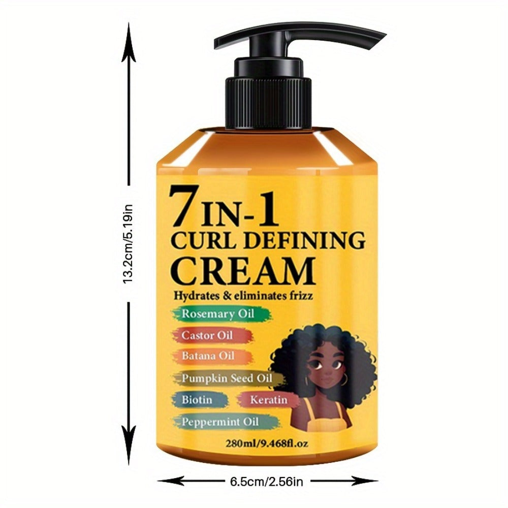 Curl Cream for Wavy & Curly Hair 9.47oz – 7-in-1 Moroccan Argan Oil & Rosemary Formula for Long-Lasting Hold — image 5