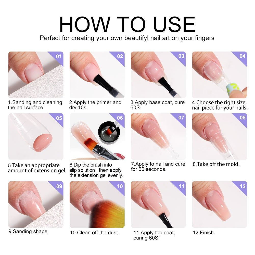 Gel Nail Polish Kit with UV Lamp & Electric Nail Drill – 12 Colors Gel Polish Set, Poly Extension Gel, Top & — image 25