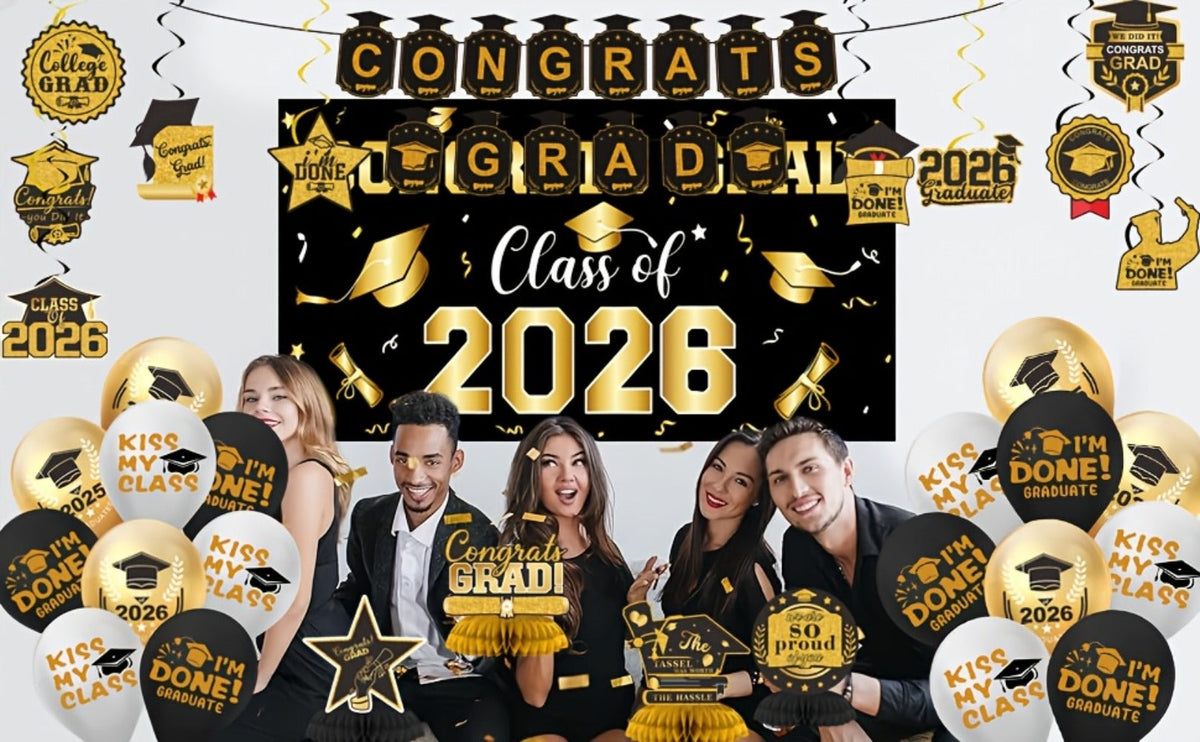 Class of 2026 Graduation Decoration Set with Letter Banner, Hanging Pieces and Six Color Options — image 17