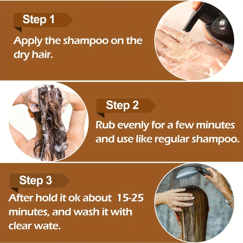 Hair Color Shampoo, RILSIC 3-in-1 Two-Pack of 500ml Pump Bottles with Black or Dark Brown Selection — image 13