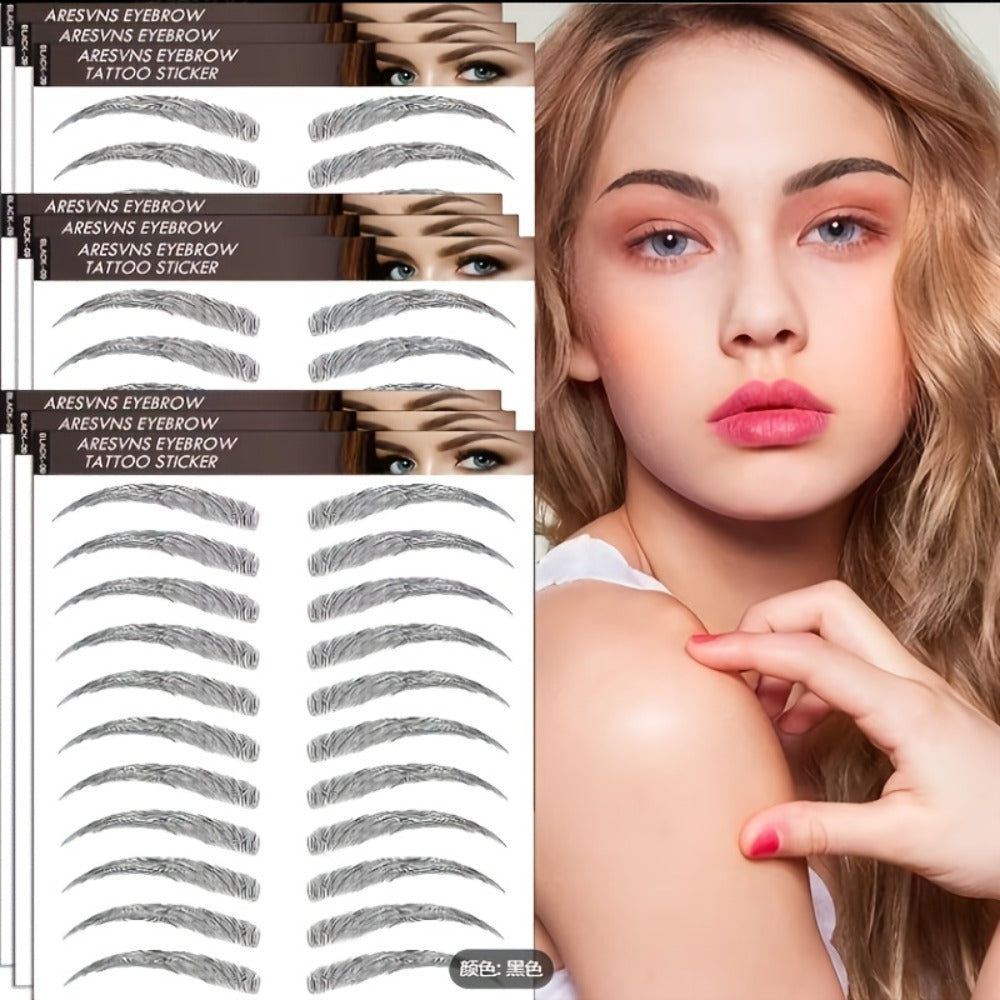 6D Eyebrow Tattoo Stickers Waterproof 8 Pcs for Women Girls, for Temporary Body Art, Festivals and Costumes — image 2