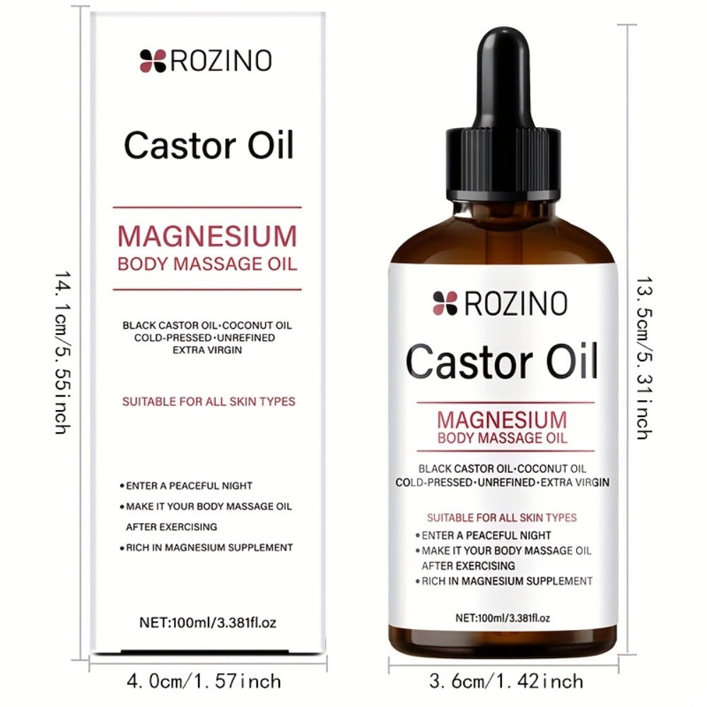 Aromatherapy Oil Magnesium Castor Massage Blend 100ml Dropper Bottle for External Body and Hair Care — image 5