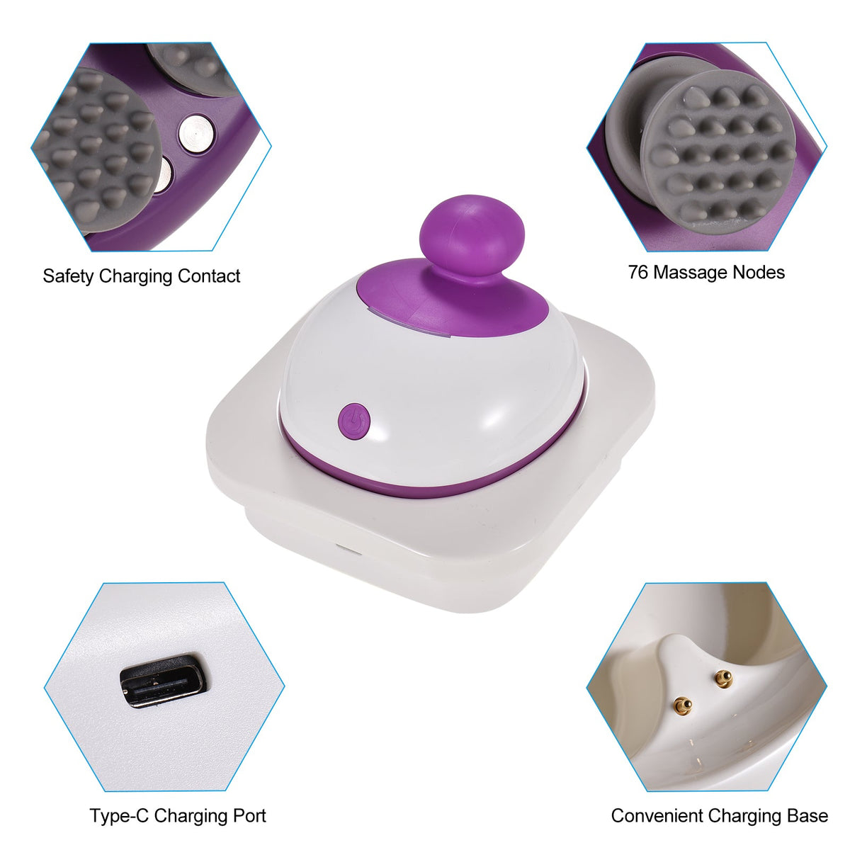 Silicone Scalp Care Smart Kneading Vibration Portable Rechargeable Massager