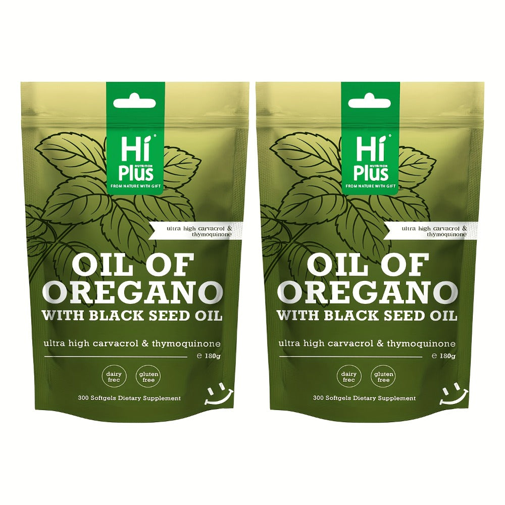 Oregano Oil Black Seed Oil Softgels 2-in-1 Immune Support, 4x Strength Carvacrol 200mg Thymoquinone — image 1