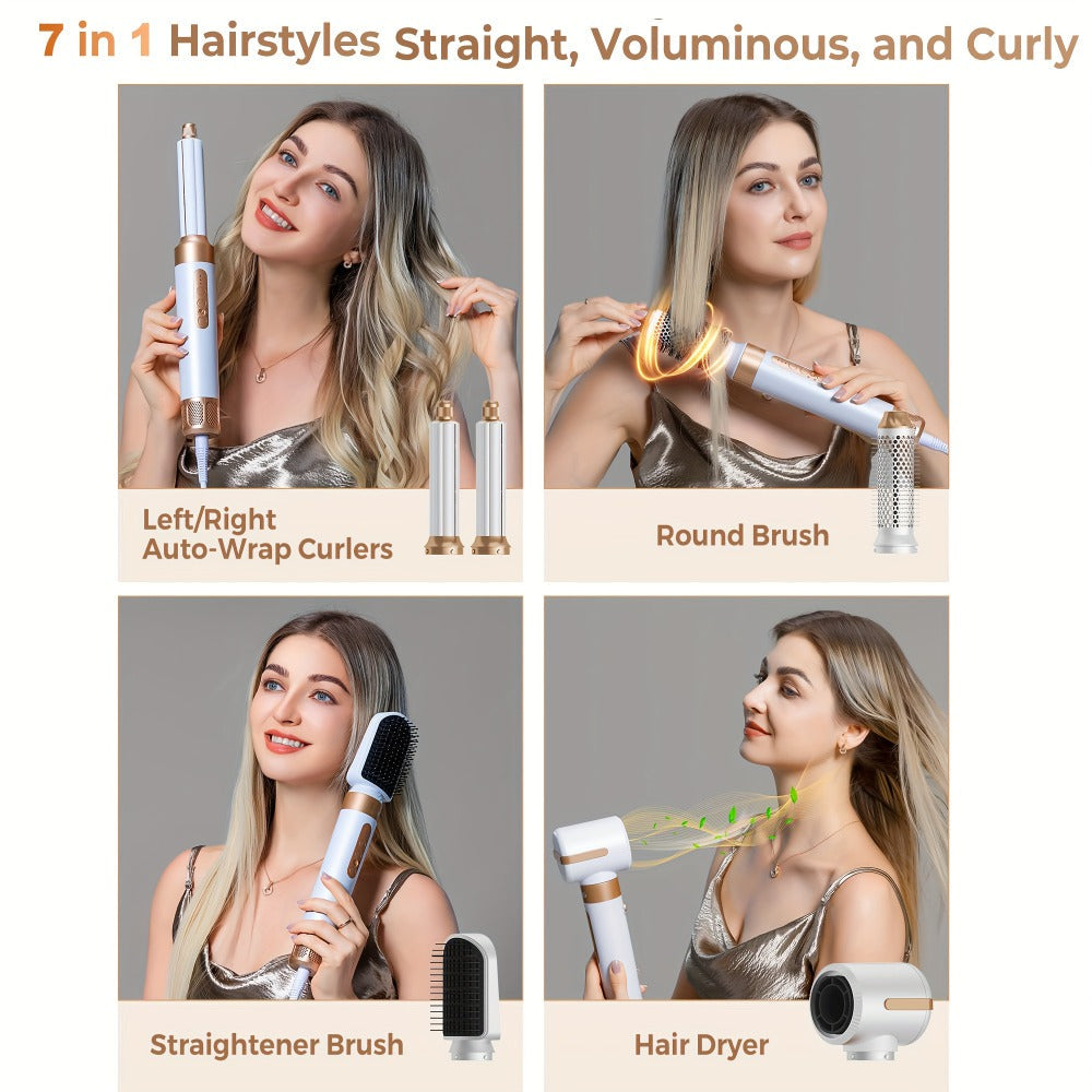 7-in-1 Hot Air Brush Hair Styling Tool with 110, 000 RPM Motor, Diffuser and Attachment Set — image 8