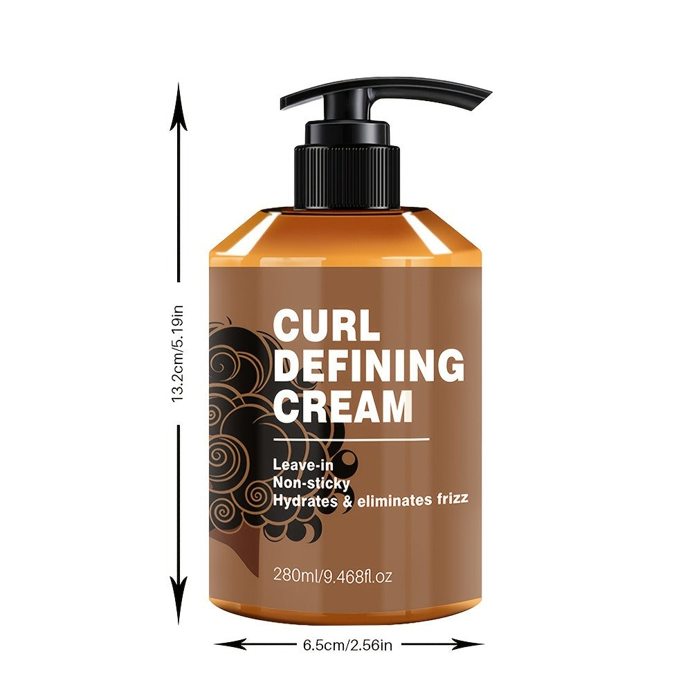 280ml Curl Defining Cream in Pump Bottle with Leave-In Styling Directions for Wavy and Curly Hair — image 5