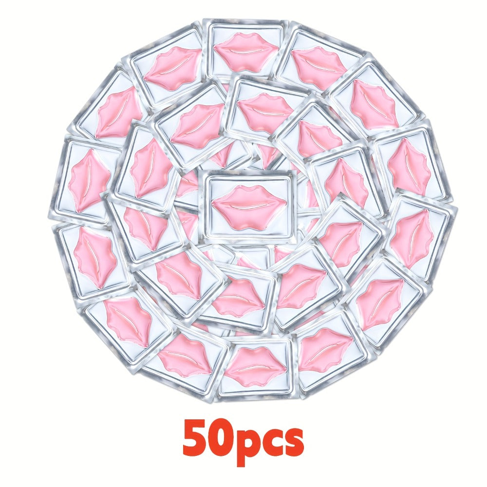 Fifty Individually Wrapped Pink Lip-Shaped Gel Patches with 11.6 x 8.8cm Sachet Dimensions — image 3