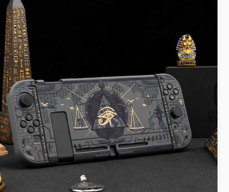 Mysterious Egypt Swi Tch Protective Shell Black Hard Cover Back Grip Controller Split Housing Case