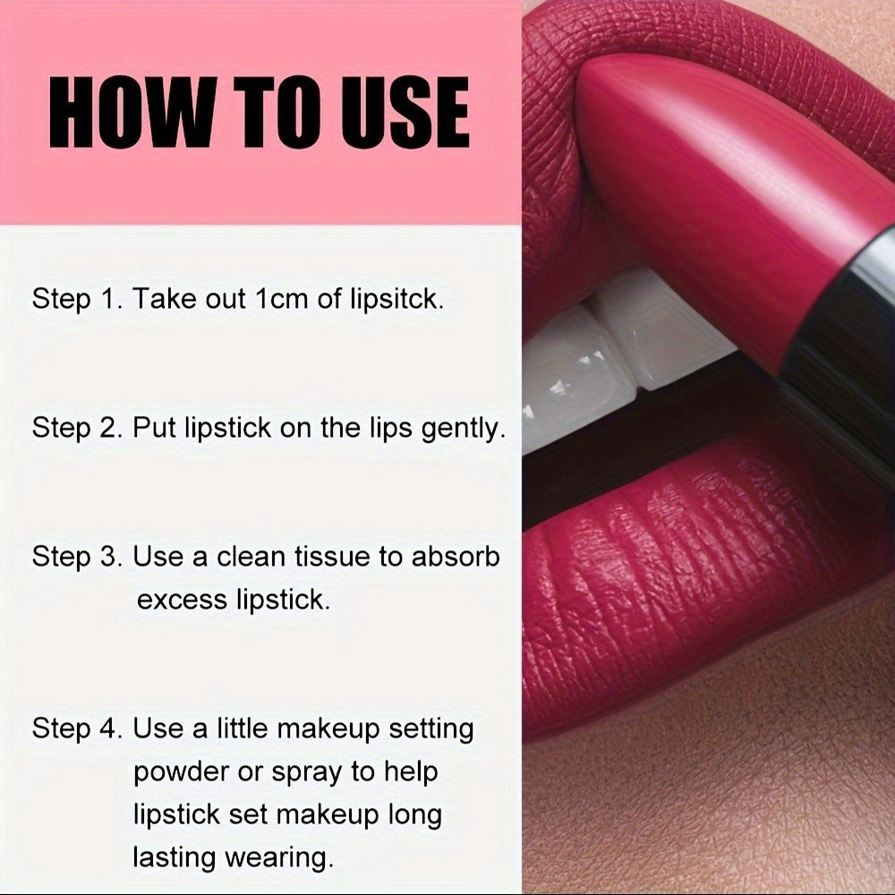 Lipstick Set, Mirsist 6-Piece Silky Matte Bullet Collection in Nude, Red, Brown, Berry and Plum Colors — image 4