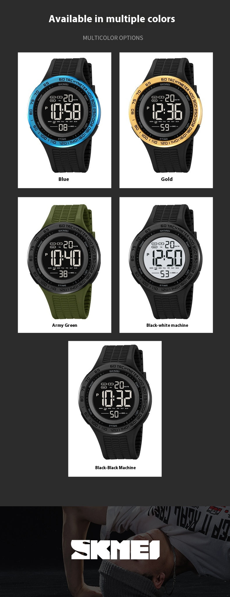 Men's Stylish And Versatile Electronic Watch Luminous Waterproof