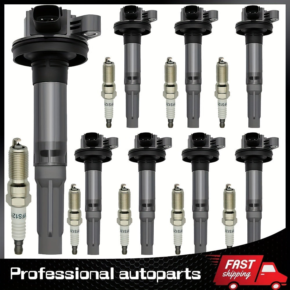 Ignition Coil & Iridium Spark Plug Kit 8-Pack for 2011-2020 Ford F-150 Mustang Lobo 5.0L V8 UF622 SP411 Direct Fit OEM Replac