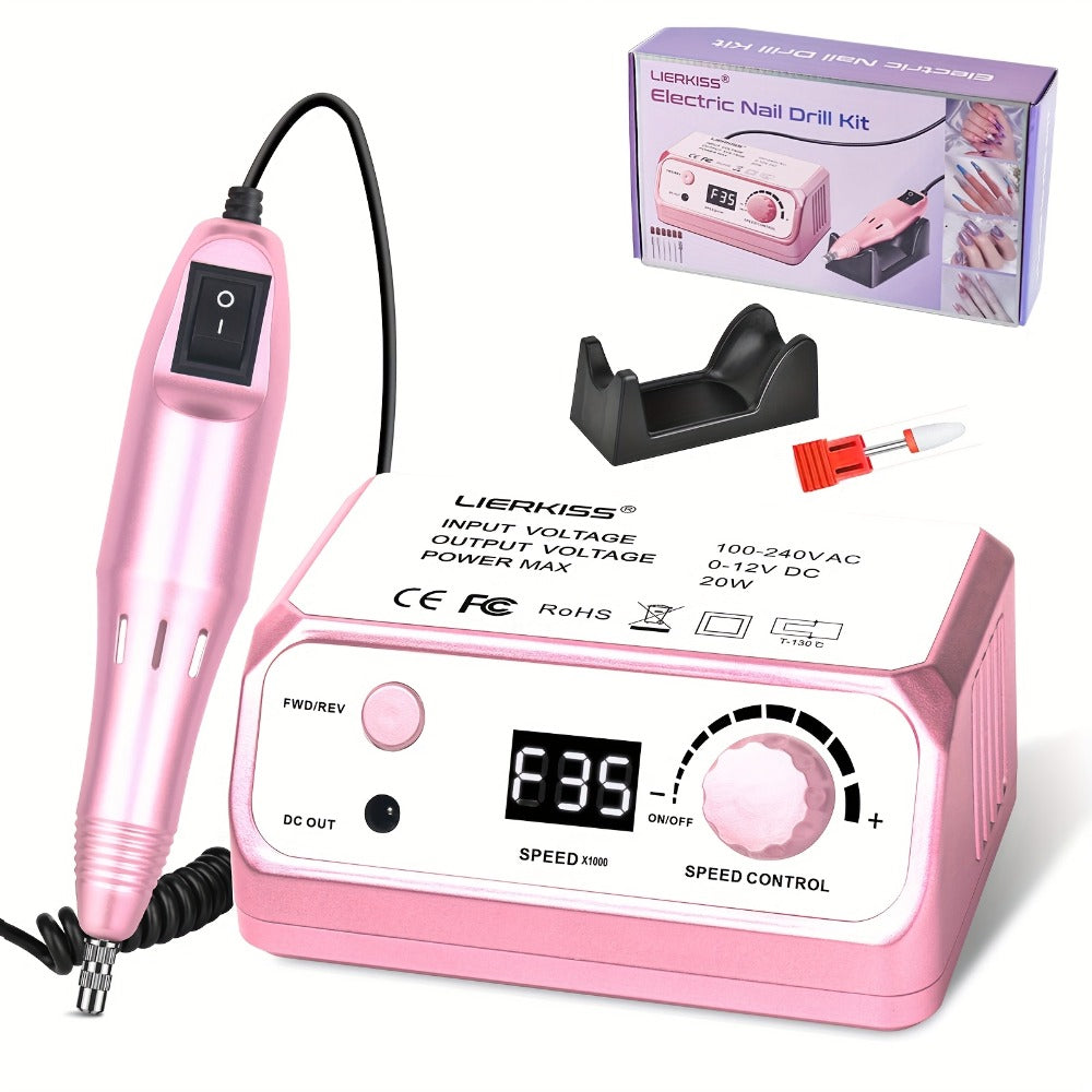 Nail Drill Kit 35000 RPM with 100 Sanding Bands Multiple Drill Bits Electric Nail File for Acrylic Gel Nails Manicure Pedicur