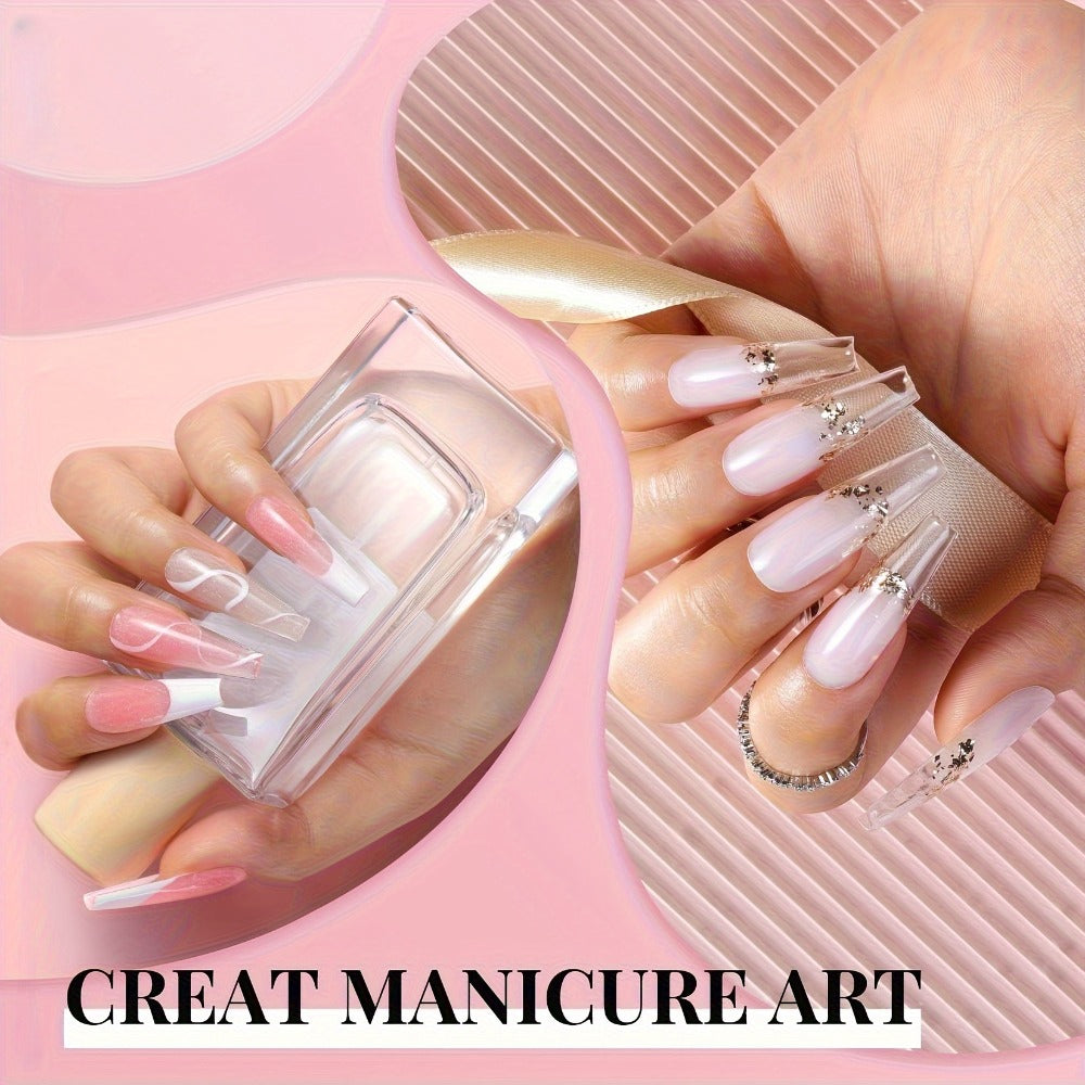 Twelve-Color Poly Extension Gel Tube Set with Nude, Pink, White and Clear Shades for UV or LED Nail Art and Extensions — imag