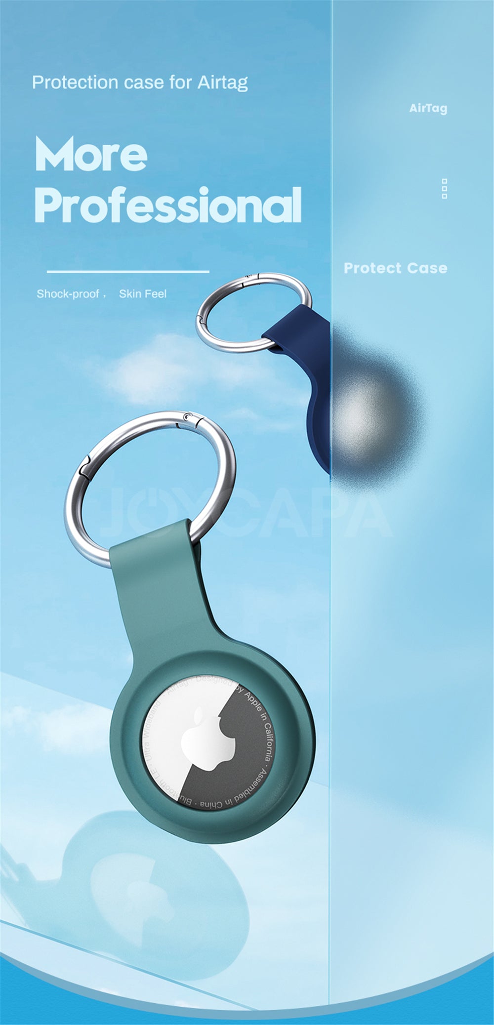 Suitable For Airtag Locator Tracker Anti-lost Keychain Waterproof Silicone Protective Case