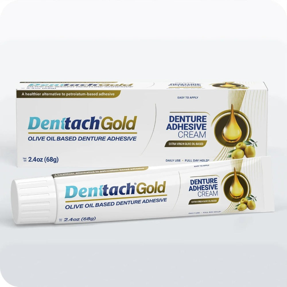 Denture Adhesive Cream Zinc-Free Olive Oil Formula, All Day for Full & Partial Dentures Petroleum-Free — image 1