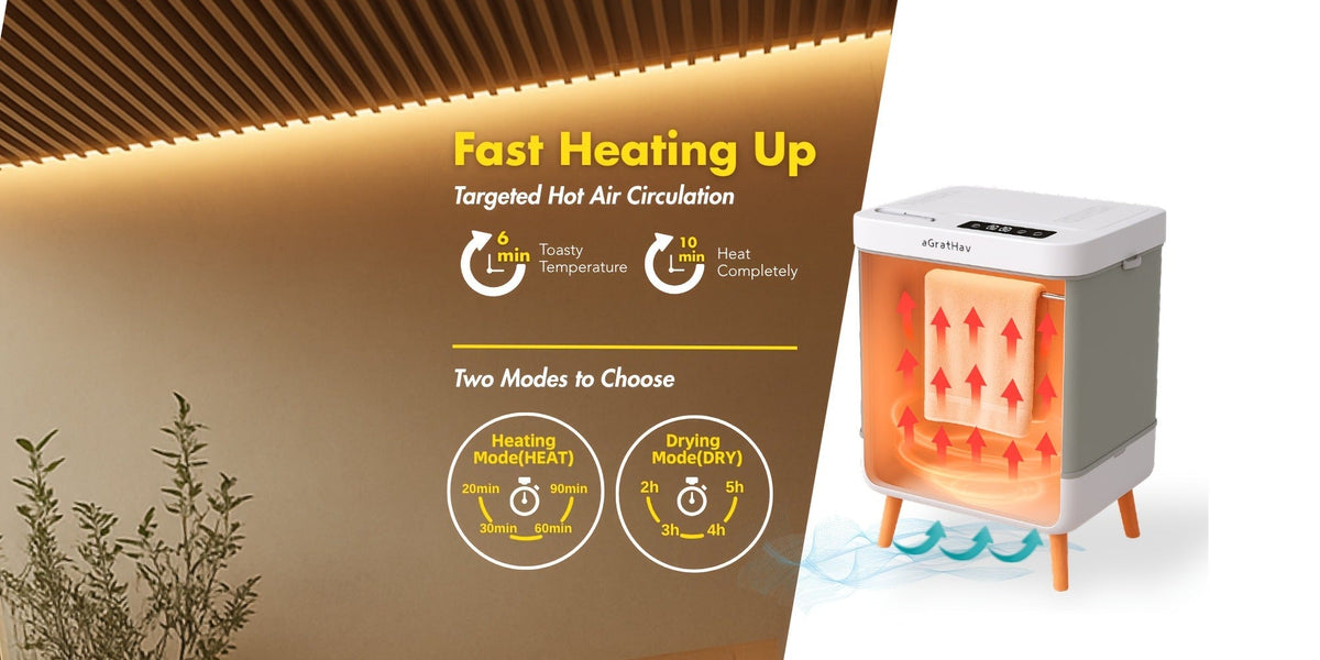 Electric Towel Warmer 35L Large Capacity Foldable Blanket Warmer with Timer & Drying Mode, Fast Heating — image 14