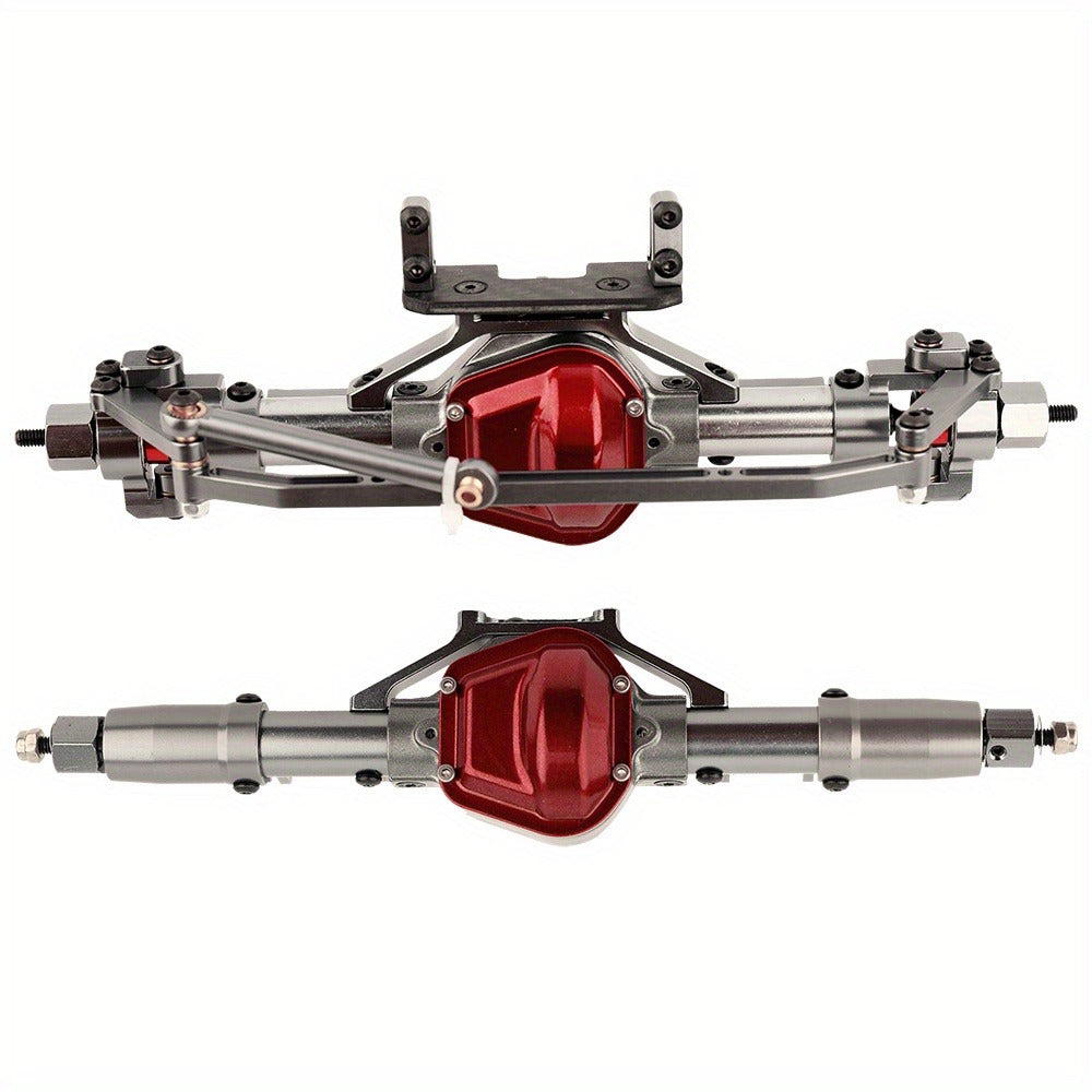 SCX10 Metal Axle Upgrade Kit CNC Aluminum Alloy Front & Rear Straight Axles – Compatible with Axial SCX10 90046 90047 1/10 RC