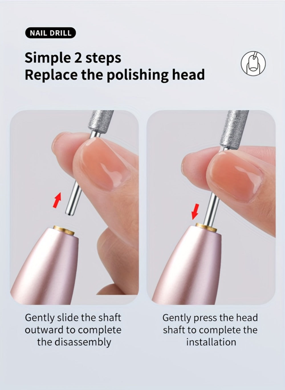 Cordless Electric Nail Drill Machine Rechargeable Professional E-File 11 Bits 20 Sanding Discs High Speed Acrylic Gel Natural