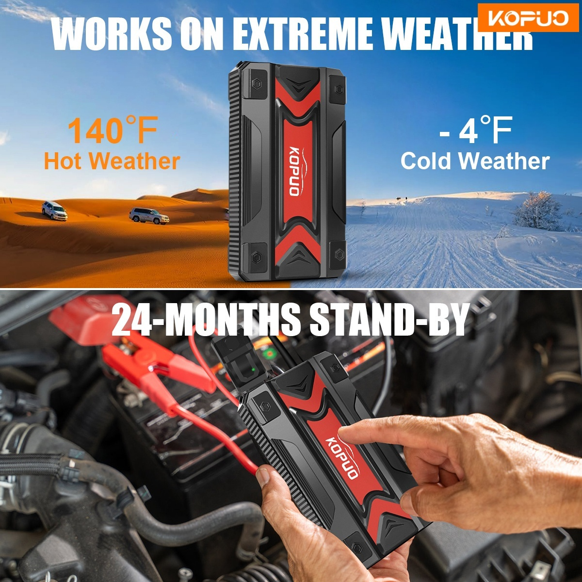 Car Jump Starter Power Bank 3-in-1 12V Battery Booster Charger LED Flashlight SOS for Cars Motorcycles for Garden, Patio and 