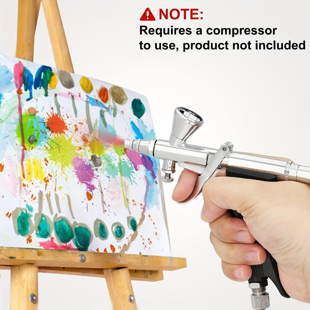 Double-Action Trigger Airbrush Kit with 0.3, 0.5 and 0.8 mm Nozzles, Three Cups and Pictured 6 ft Hose — image 10