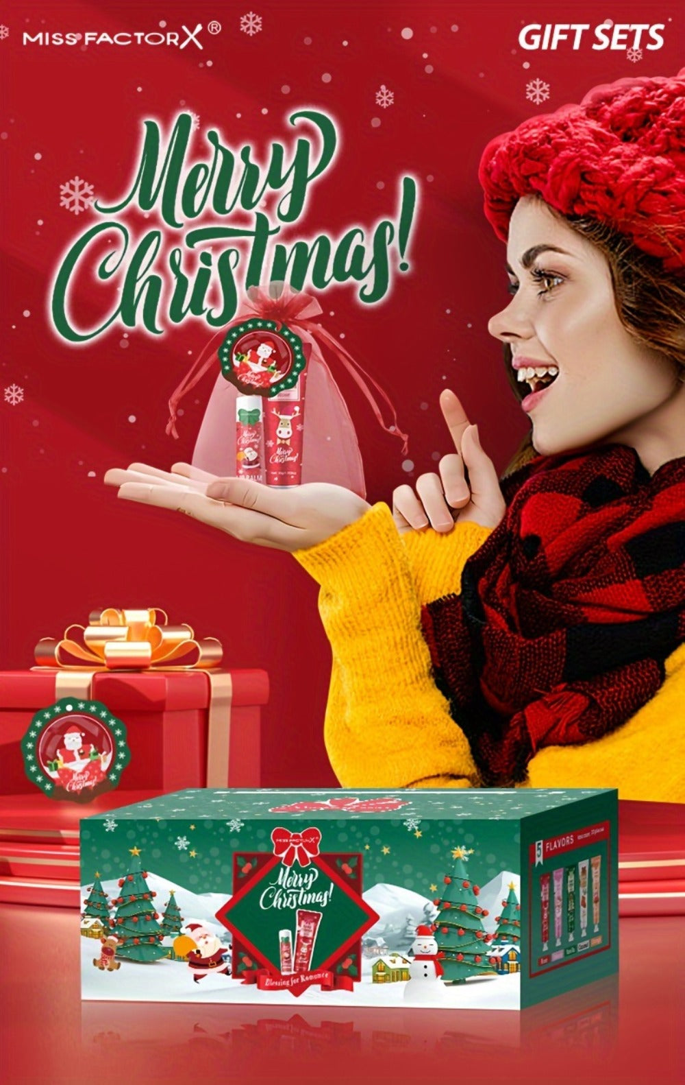 Bulk Gift Set 120 Pieces Lip Balm & Hand Cream with Red Velvet Bags & Holiday Cards – Moisturizing Party Favors for Colleague