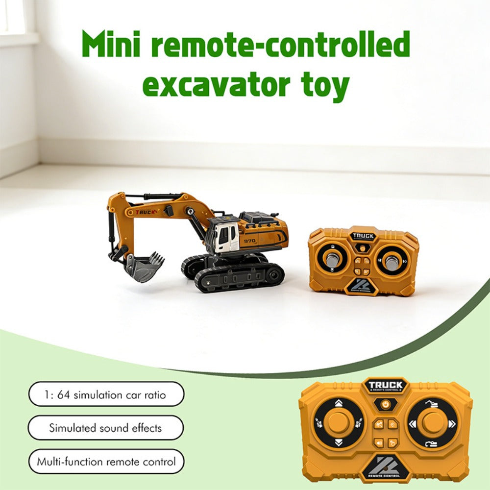 RC Construction Vehicle Toy 2.4GHz Remote Control Excavator Bulldozer Loader with Alloy Metal Cover Lights & Sound Effects — 