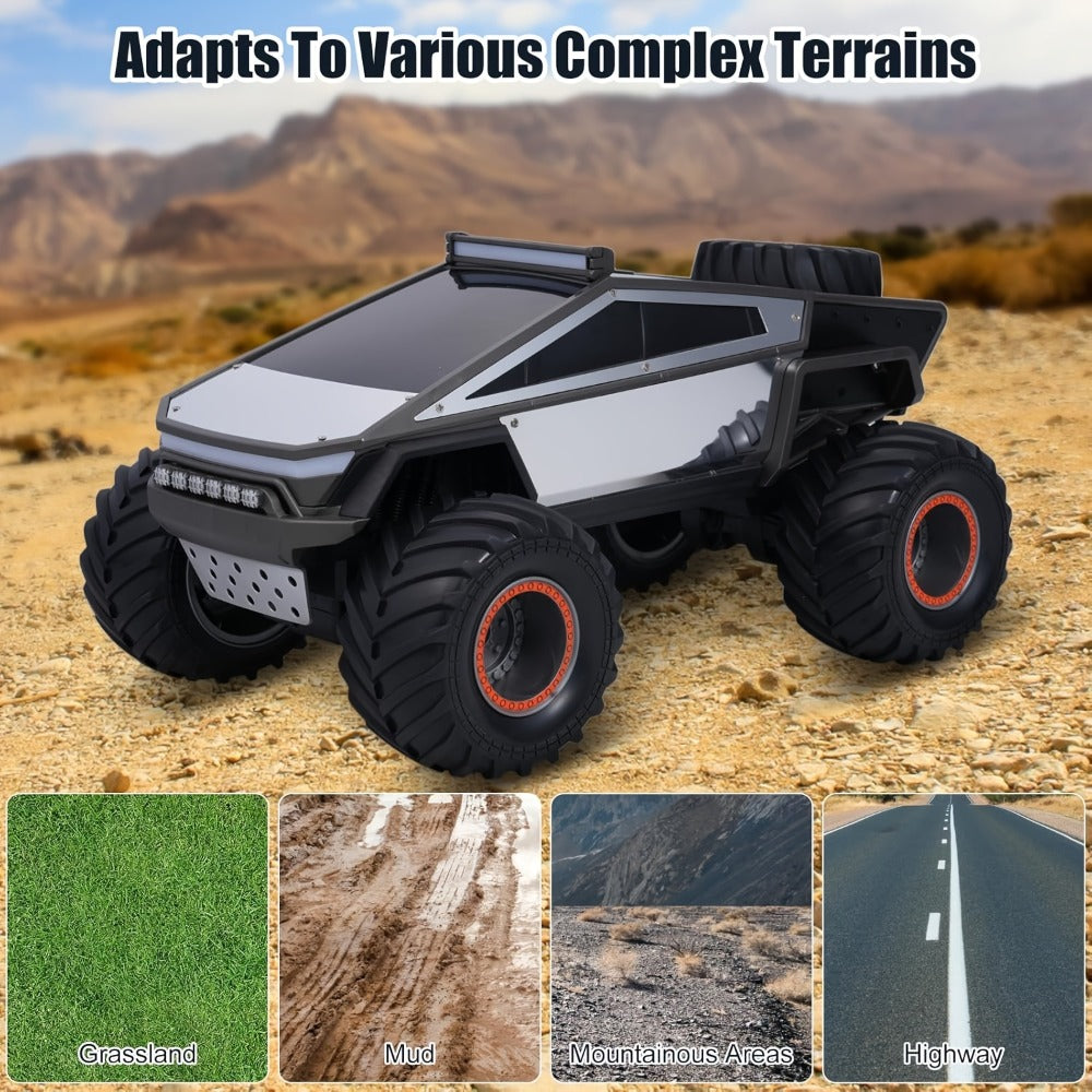 1:12 Scale RC Monster Truck 4WD, Remote Control Cybertruck & Pickup Truck with LED Lights & Sound Effects — image 9