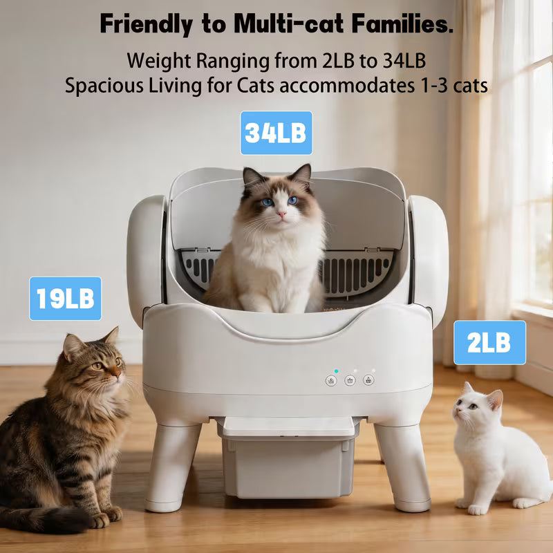 Automatic Self-Cleaning Cat Litter Box with 4-Gallon Waste Drawer